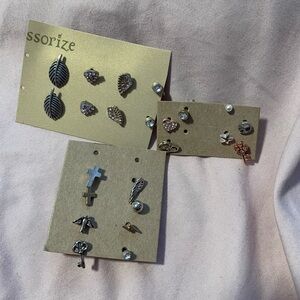 Mixed Metal Stud Earrings Set